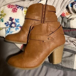 Brown ankle booties